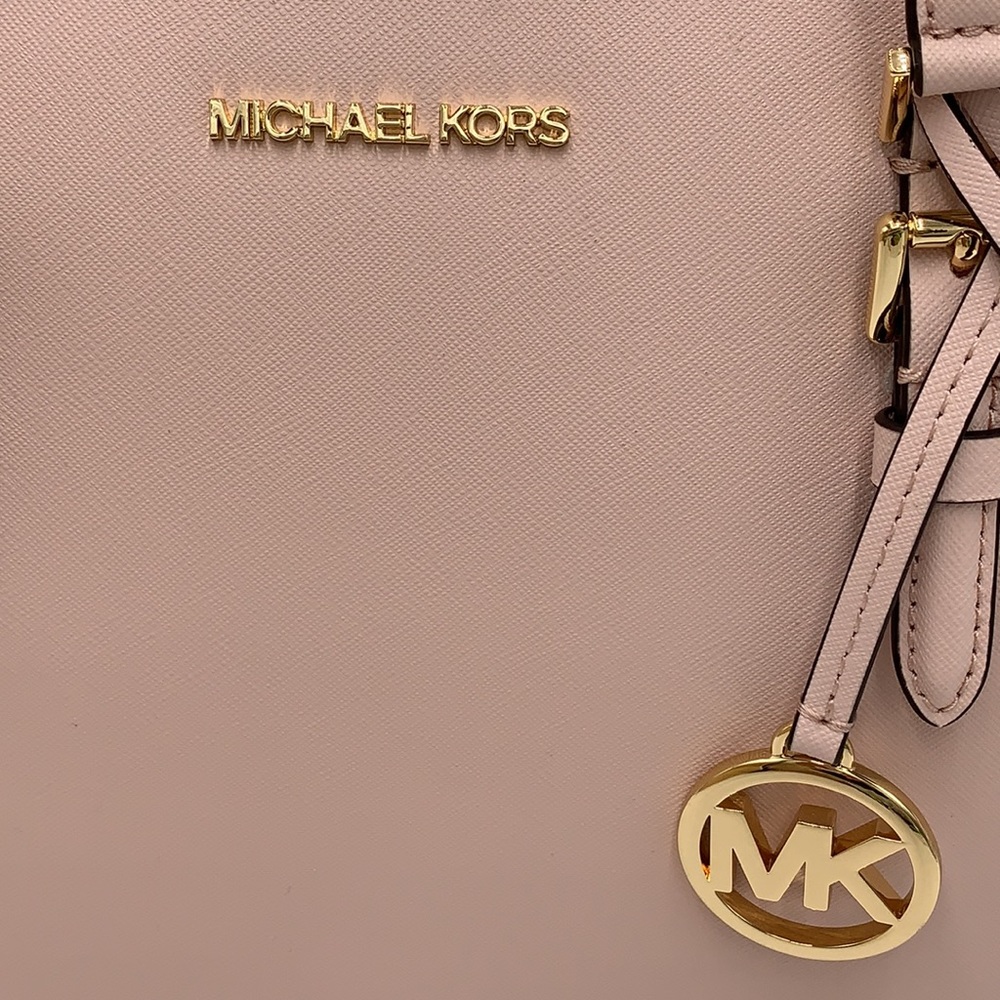 MICHAEL KORS CHARLOTTE LARGE TOP ZIP POWDER BLUSH - Picture 15 of 16